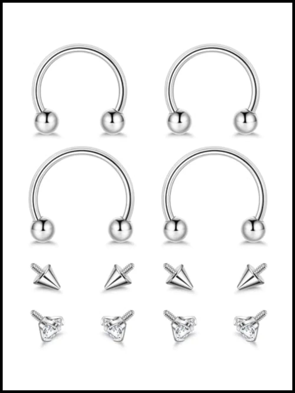 16G 18G G23 Pure Titanium Horseshoe Septum Ring Nose Hoop Internally Threaded